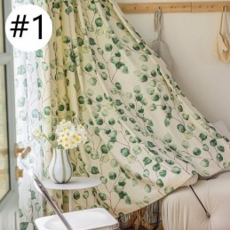 Cortinas Chevron Estilo Americano Folha Estampada