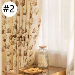 Cortinas Chevron Estilo Americano Folha Estampada