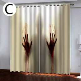 Cortina Sob Medida Cortina Horror Castle Impressão Digital Cortinas Americanas