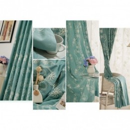 Cortina Bordada Com Plantas Sob Medida, Cortina Estilo Nórdico De Algodão Para Sala De Estar E Quarto