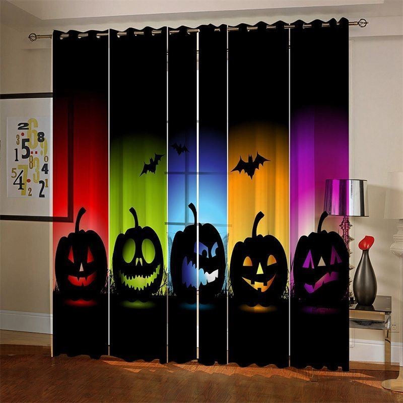 Cortinas Abóbora Impressão Digital Estilo Americano