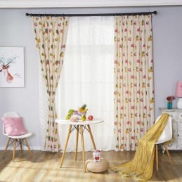 Cortinas Blackout Nórdicas De Algodão Com Estampa De Frutas Para Sala De Estar E Quarto