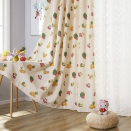 Cortinas Blackout Nórdicas De Algodão Com Estampa De Frutas Para Sala De Estar E Quarto