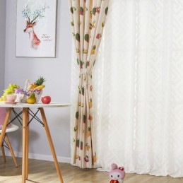 Cortinas Blackout Nórdicas De Algodão Com Estampa De Frutas Para Sala De Estar E Quarto