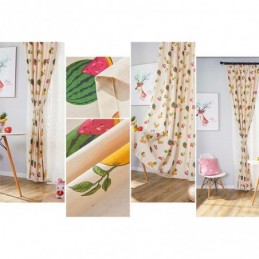 Cortinas Blackout Nórdicas De Algodão Com Estampa De Frutas Para Sala De Estar E Quarto