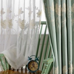 Cortinas Blackout De Algodão E Linho Com Flores Nórdicas Bordadas