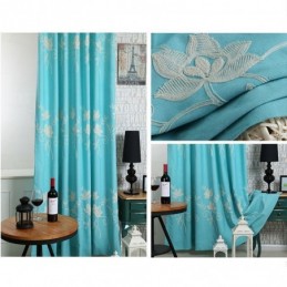 Cortinas Blackout De Algodão E Linho Com Flores Nórdicas Bordadas