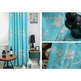 Cortinas Blackout De Algodão E Linho Com Flores Nórdicas Bordadas