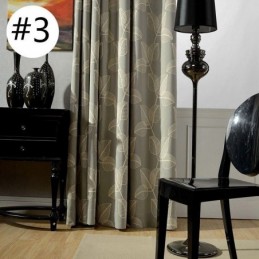 Cortina Blackout De Algodão E Linho Sob Medida Com Folhas Nórdicas Bordadas Para Sala De Estar E Quarto