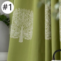 Cortina De Linho Estilo Nórdico Feita Sob Medida, Cortina Em Árvore Bordada Para Sala De Estar E Quarto