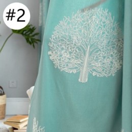 Cortina De Linho Estilo Nórdico Feita Sob Medida, Cortina Em Árvore Bordada Para Sala De Estar E Quarto