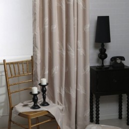 Cortina Blackout De Algodão Sob Medida Com Folhas Nórdicas Bordadas Para Sala De Estar E Quarto