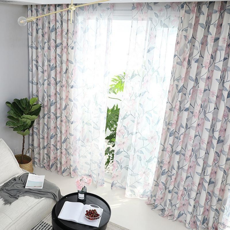 Cortina Blackout De Algodão Sob Medida, Estilo Nórdico, Com Estampa De Plantas, Para Sala De Estar E Quarto