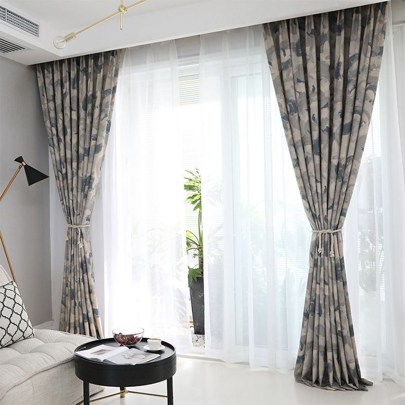 Cortinas Blackout De Algodão E Linho Com Estampa Nórdica Para Sala De Estar E Quarto
