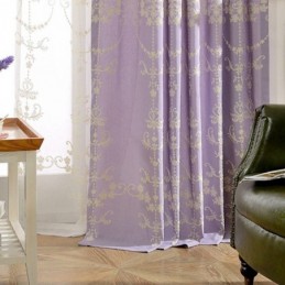 Cortina Blackout De Algodão Europeia Feita Sob Medida Com Flores Bordadas