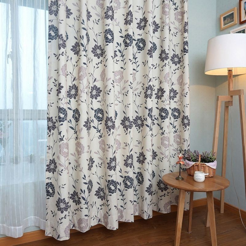 Cortinas Blackout Nórdicas De Algodão Com Estampa Floral Para Sala De Estar E Quarto