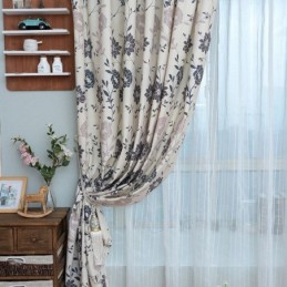 Cortinas Blackout Nórdicas De Algodão Com Estampa Floral Para Sala De Estar E Quarto