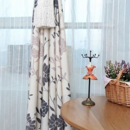 Cortinas Blackout Nórdicas De Algodão Com Estampa Floral Para Sala De Estar E Quarto