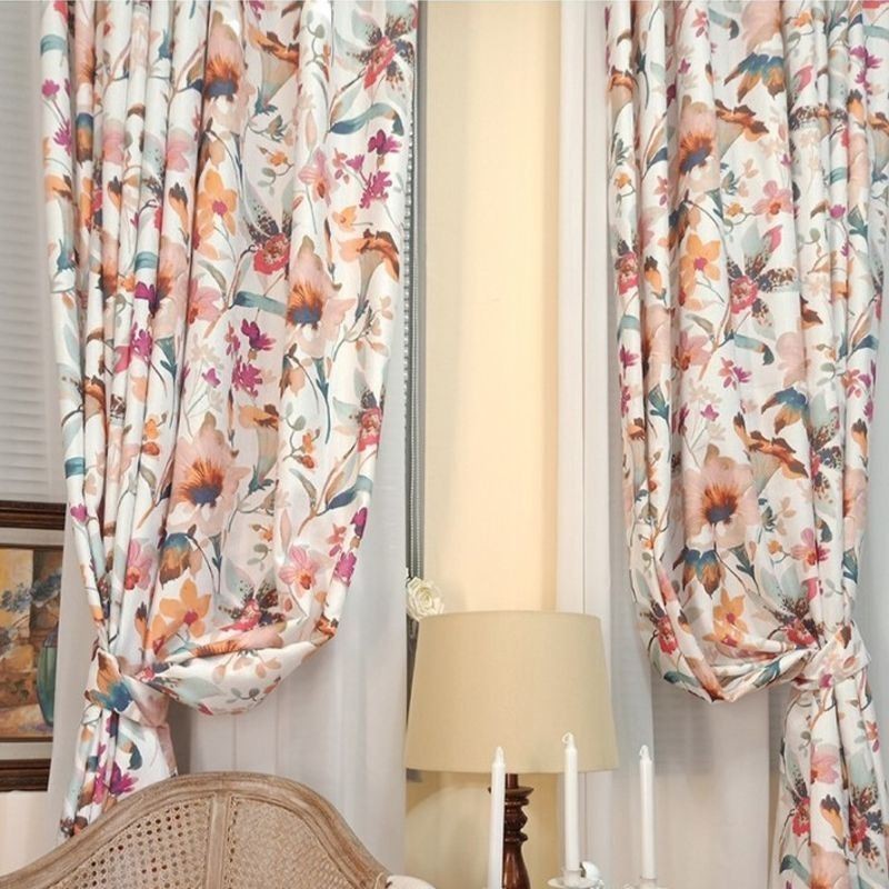 Cortina Com Estampa De Plantas Sob Medida Cortina Blackout Com Isolamento Térmico Para Sala De Estar E Quarto