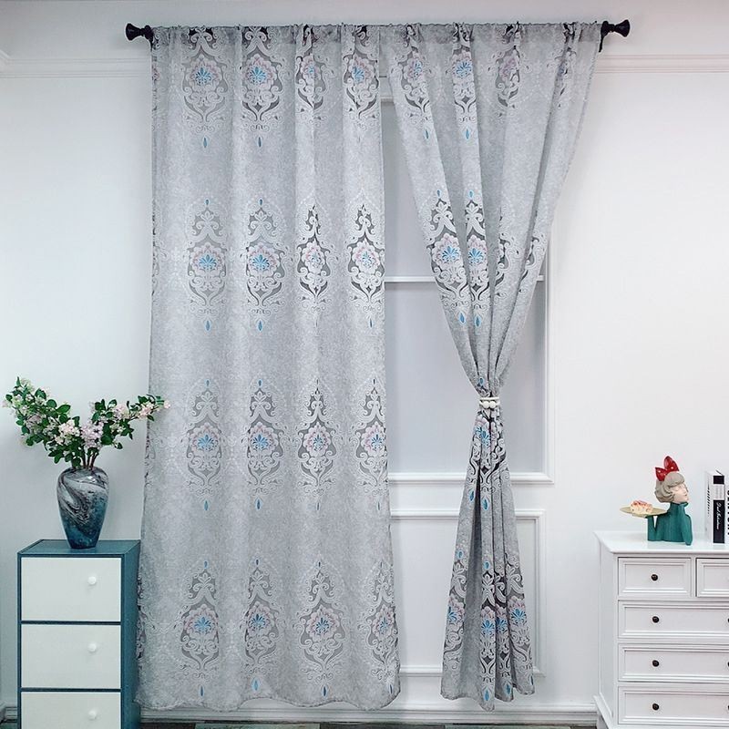 Cortina Blackout Bordada Sob Medida, Cortina Floral Estilo Europeu Para Sala De Estar