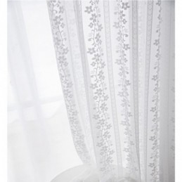 Cortina De Voile Transparente Com Renda Francesa E Florzinhas Sob Medida, Painel De Cortina Para Varanda E Sala De Estar