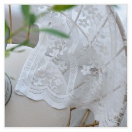 Cortina De Voile Transparente Com Renda Francesa E Florzinhas Sob Medida, Painel De Cortina Para Varanda E Sala De Estar