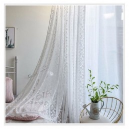 Cortina De Voile Transparente Com Renda Francesa E Florzinhas Sob Medida, Painel De Cortina Para Varanda E Sala De Estar