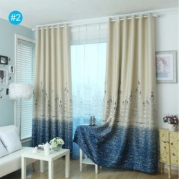 Cortina Azul Estampada Com Castelo Feita Sob Medida Cortina Nórdica Popular Para Quarto Infantil Tecido Para Quarto