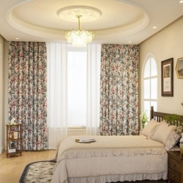 Cortina Americana De Poliéster E Algodão, Feita Sob Medida, Cortinas Blackout Estampadas Com Plantas