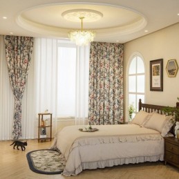 Cortina Americana De Poliéster E Algodão, Feita Sob Medida, Cortinas Blackout Estampadas Com Plantas