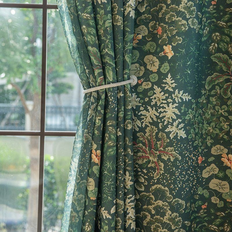 Cortina Americana De Poliéster Feita Sob Medida, Cortinas Semi Blackout Estampadas