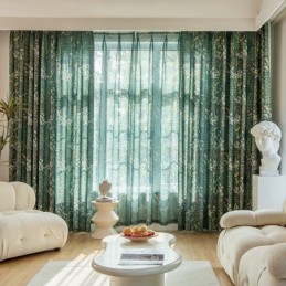 Cortina Americana De Poliéster Feita Sob Medida, Cortinas Semi Blackout Estampadas