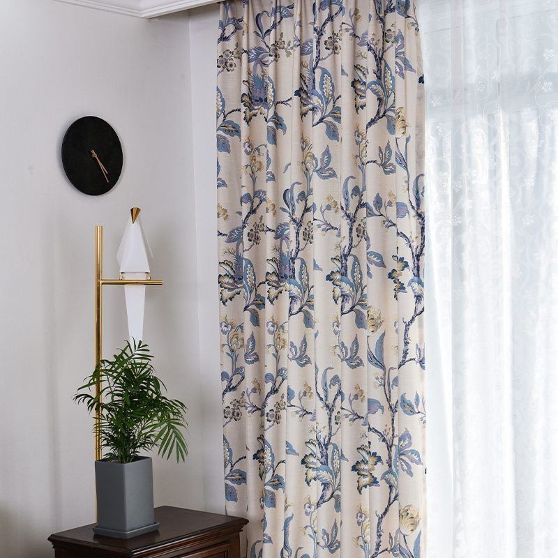 Cortinas Blackout Com Estampa Floral Americana