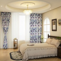 Cortina Sob Medida Cortina Com Estampa Floral Americana Cortinas Blackout Semi