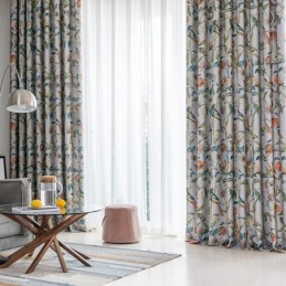 Cortinas Blackout Estampadas Plantas E Pássaros Americanos