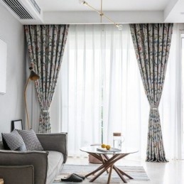 Cortinas Blackout Estampadas Plantas E Pássaros Americanos