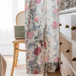 Cortina De Poliéster Sob Medida Cortina Blackout Com Estampa De Flores Americanas