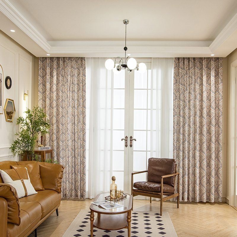 Cortinas Blackout Com Estampa Vintage Americana Em Polialgodão