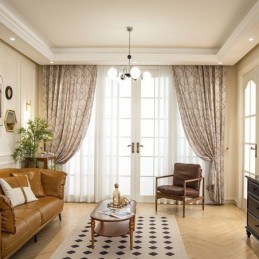 Cortinas Blackout Com Estampa Vintage Americana Em Polialgodão