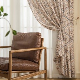 Cortinas Blackout Com Estampa Vintage Americana Em Polialgodão