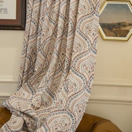 Cortinas Blackout Com Estampa Vintage Americana Em Polialgodão