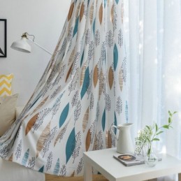 Cortina De Escurecimento De Ambiente Com Contraste De Cores, Feita Sob Medida, Proteção Ambiental, Impressão De Folhas, Blackout