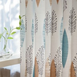 Cortina De Escurecimento De Ambiente Com Contraste De Cores, Feita Sob Medida, Proteção Ambiental, Impressão De Folhas, Blackout