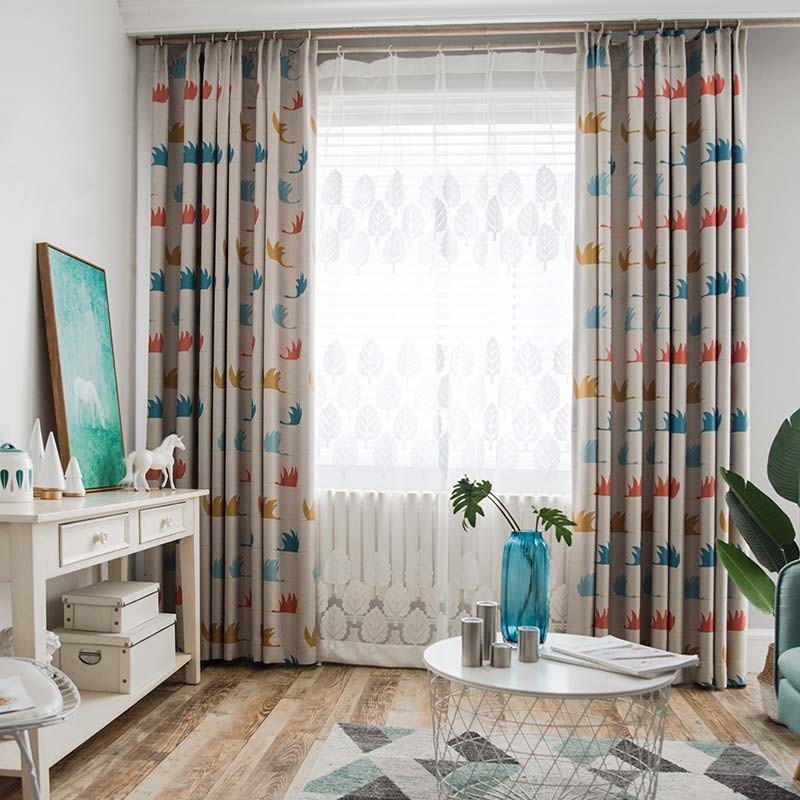 Cortina De Desenho Animado Simples Feita Sob Medida, Tecido Para Quarto Infantil Com Estampa De Ganso Selvagem Fofo