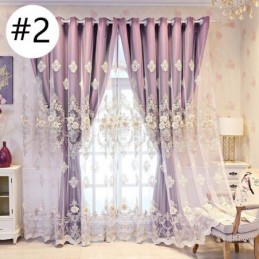Cortinas Blackout Estilo Europeu Com Bordados Florais E Tecidos Transparentes Integrados