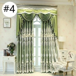 Cortinas Blackout Estilo Europeu Com Bordados Florais E Tecidos Transparentes Integrados