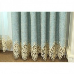 Cortina Bordada Em Chenille Sob Medida, Estilo Europeu, Floral, Para Sala De Estar E Quarto