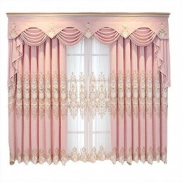 Cortina Blackout De Chenille Sob Medida, Estilo Europeu, Com Bordado Floral, Para Sala De Estar E Quarto