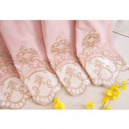 Cortina Blackout De Chenille Sob Medida, Estilo Europeu, Com Bordado Floral, Para Sala De Estar E Quarto
