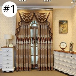 Cortina Blackout De Chenille Sob Medida Com Bordado De Flores Europeias Para Sala De Estar E Quarto